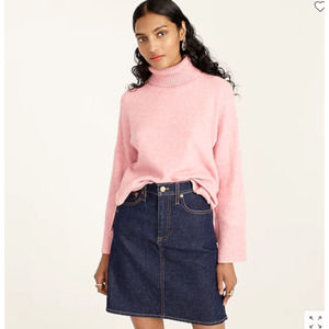 J. Crew Turtleneck Sweater Medium Pink Supersoft Yarn Long Sleeve Knit